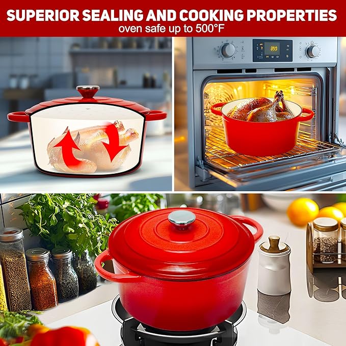 5QT Enameled Cast Iron Dutch Oven