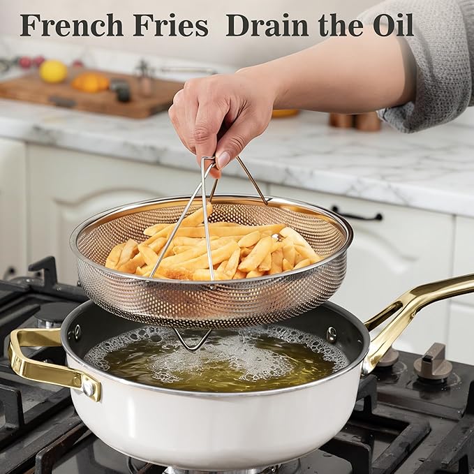 10-Inch Ceramic Non-Stick Cookware Set, 8-in-1 Multifunctional Cookware