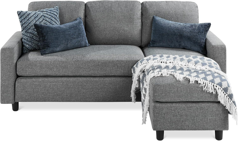 Best Choice Products Upholstered Sectional Sofa for Home, Apartment, Dorm, Bo...