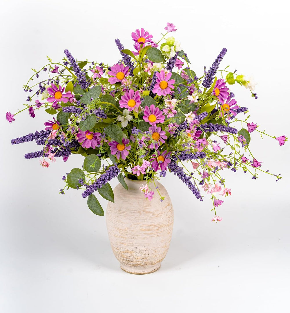 20" Artificial Flowers Bouquet for Vase Indoor, 6 stem Faux Silk Daisies...