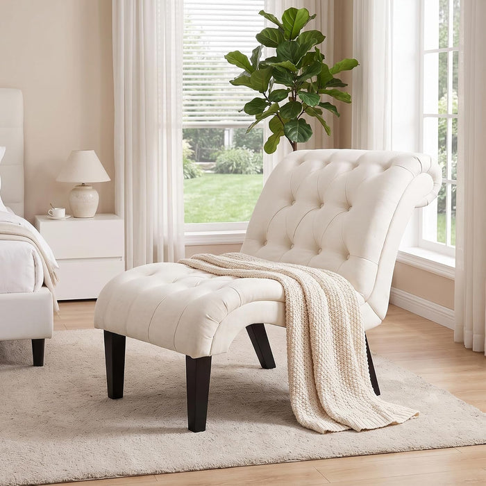 Mid Century Modern Accent Chair, Upholstered Button Tufted Chair