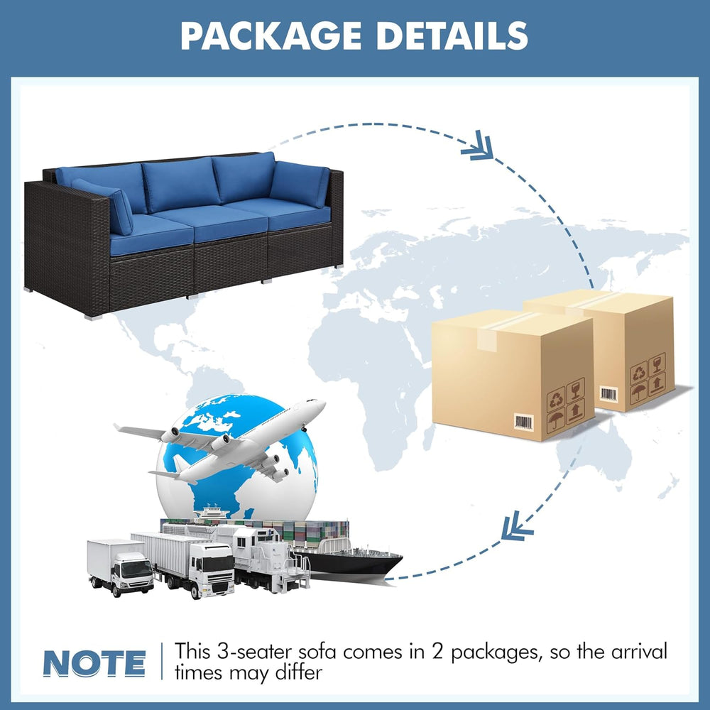 Yaheetech 3-Seat Patio Wicker Sofa, Outdoor Rattan Couch with Furniture Cover...
