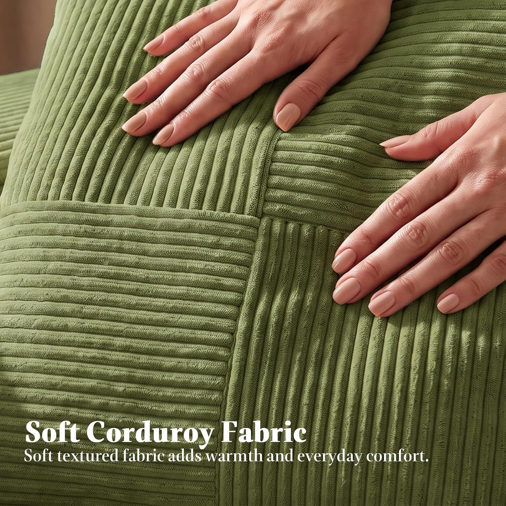 79.5" Convertible Floor Sofa Bed, 5-In-1 Corduroy Futon Couch, No Assembly