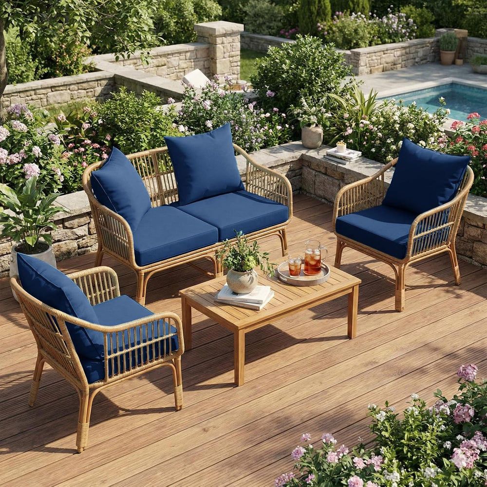 L’AGRATY Outdoor Chair Cushions for Patio Furniture:24" x 24" Deep ...