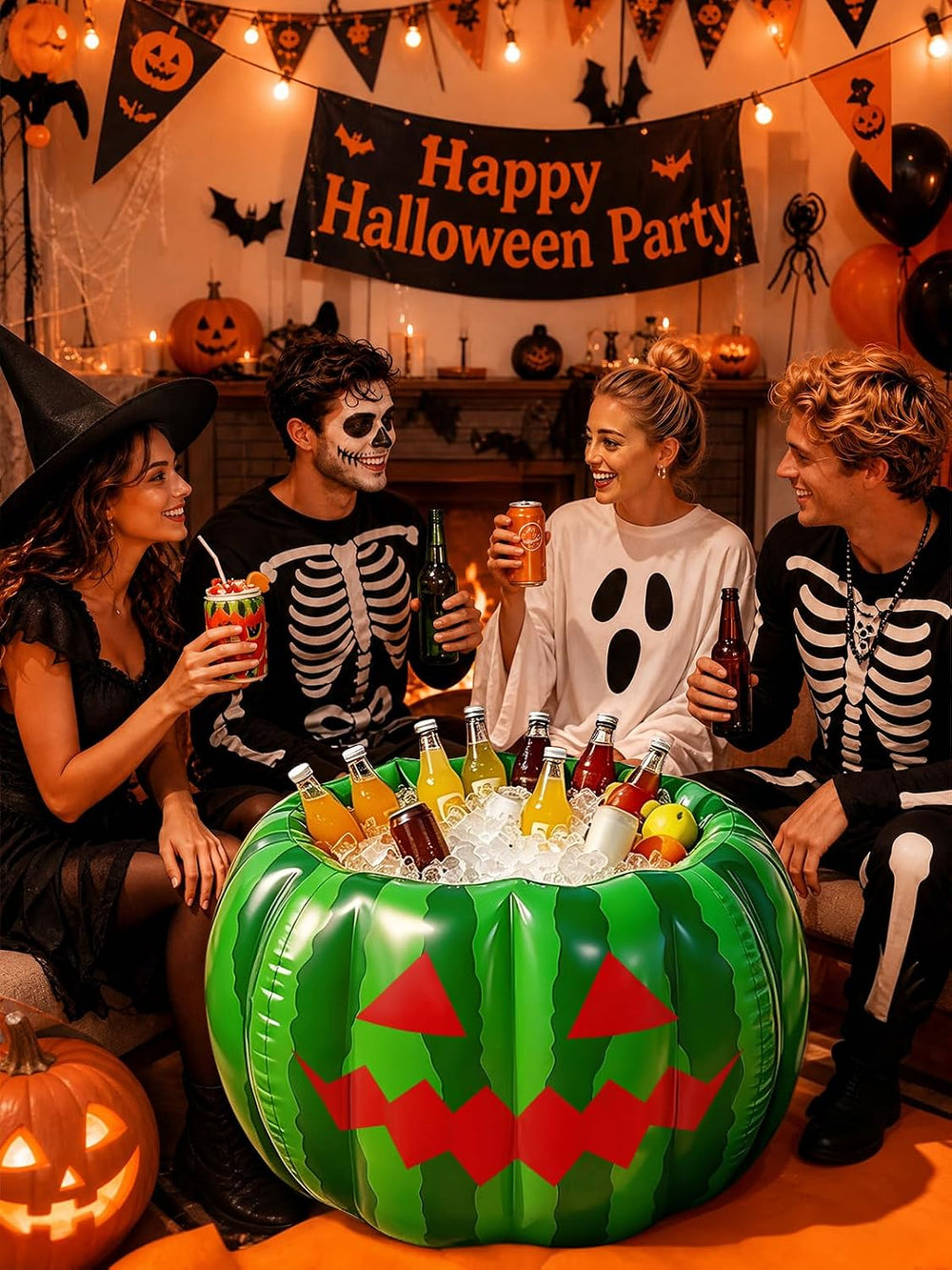 Cosweet Halloween Watermelon Ice Bucket for Party Supplies Drinks, 30"x2...