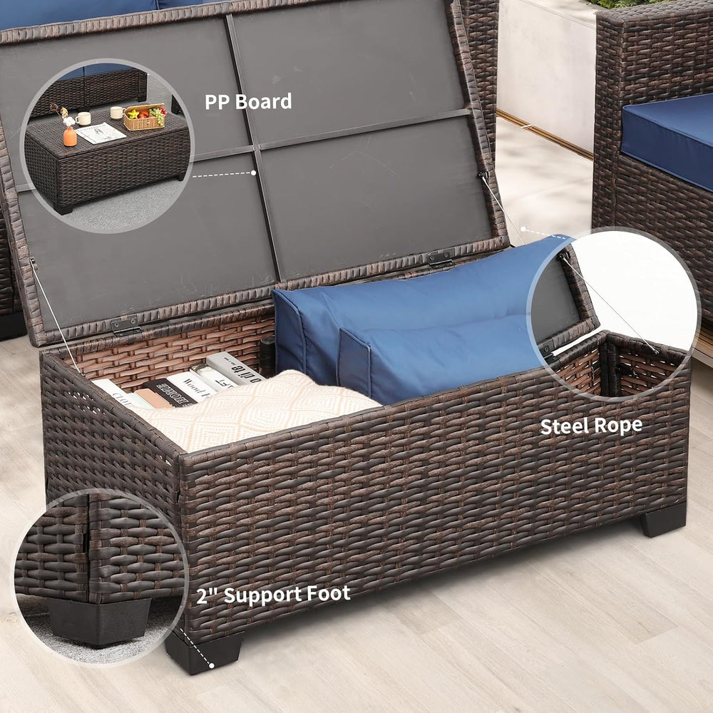 Rattaner Outdoor Table Patio Furniture All-Weather Patio Table Wicker Coffee ...