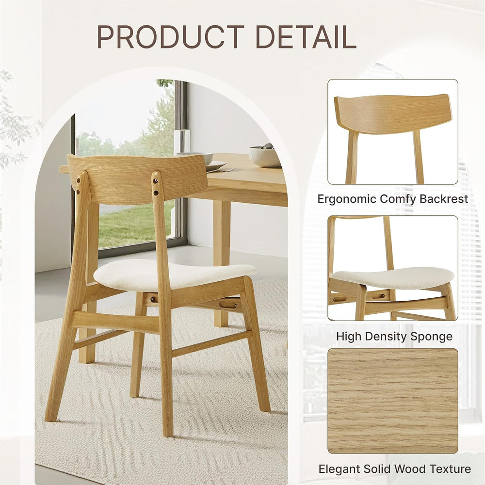 KISLOT Wooden Dining Chairs Set of 2, Upholstered Kitchen Chairs, Original