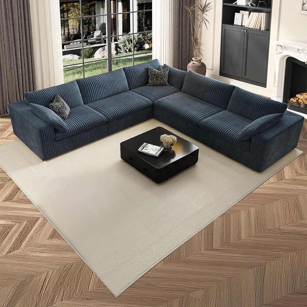 118" Cloud Couch Oversized Modular Sectional Sofa, Boneless L-Shaped 5 S...