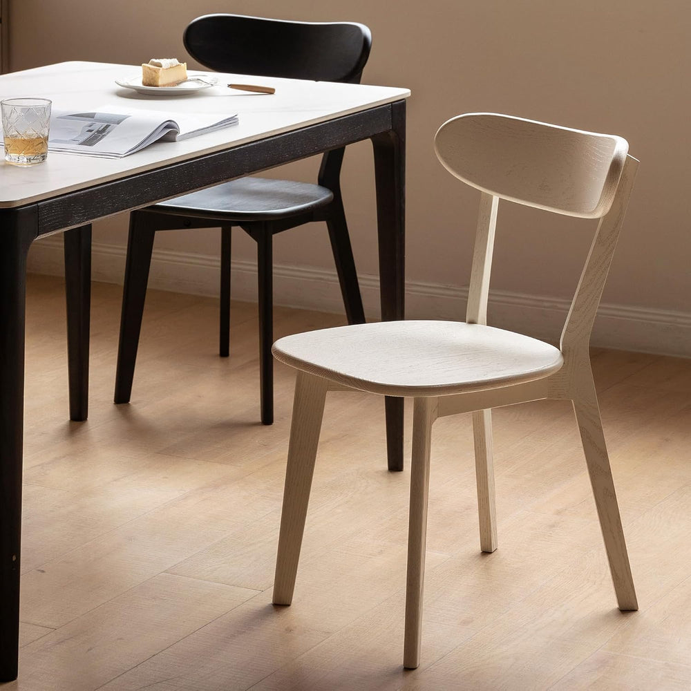 Oak Dining Chairs, Kitchen Chairs, 100% Solid Wood Modern Dinner Chair with C...
