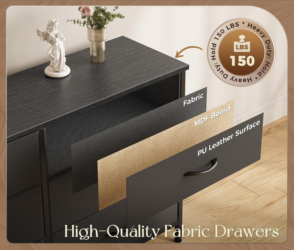 Huuger 78.7 Inch Long Dresser for Bedroom, 12 Drawer Dresser for Closet
