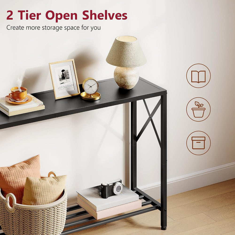 Tajsoon Console Table 41.8", 2 Tier Narrow Entryway Table with Shelves |...