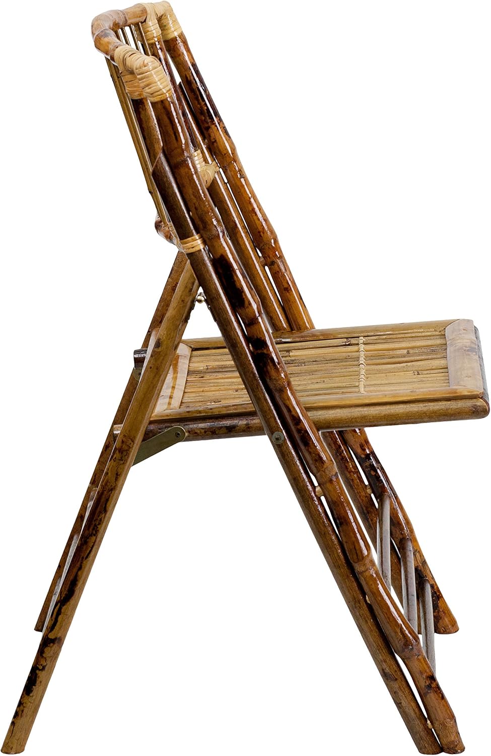 Flash Furniture Folding Bohemian Bamboo Chairs with Curved Backs, Modern Bamb...