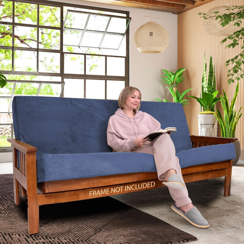 FoammaUSA Premium Corduroy Futon Couch Mattress – Made in USA 6-Inch Memory F...