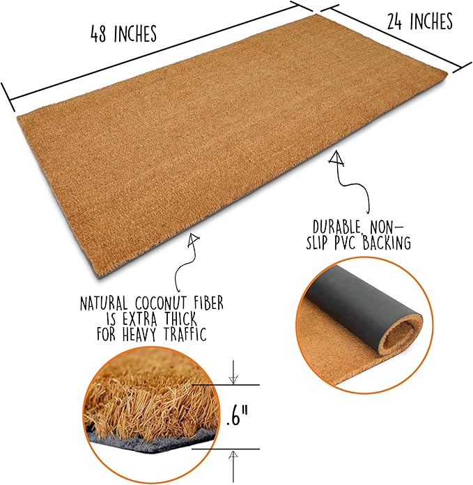 MAINEVENT Blank Mat 48x24 Inch, Plain Oversized Doormat