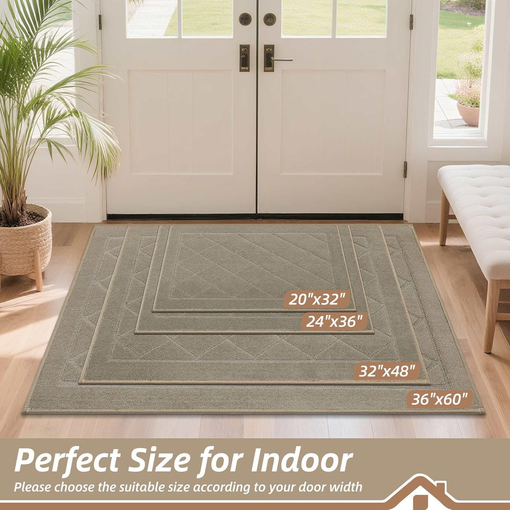 BEQHAUSE Dirt Trapper Door Mat 32" x 48", Doormat Non-Slip, Beige