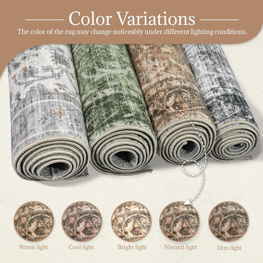 Machine Washable Rugs for Living Room: 6x9 Area Rugs for Bedroom