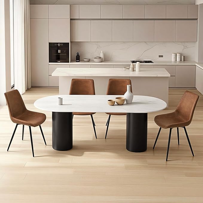 Yaheetech Dining Room Chairs Set of 4 Mid Century Modern Kitchen Chairs with ...