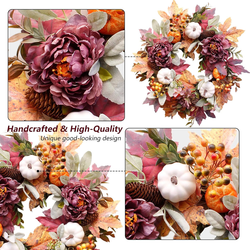 20" Fall Wreaths for Front Door,Autumn Door Wreaths,Fall Decorations for...