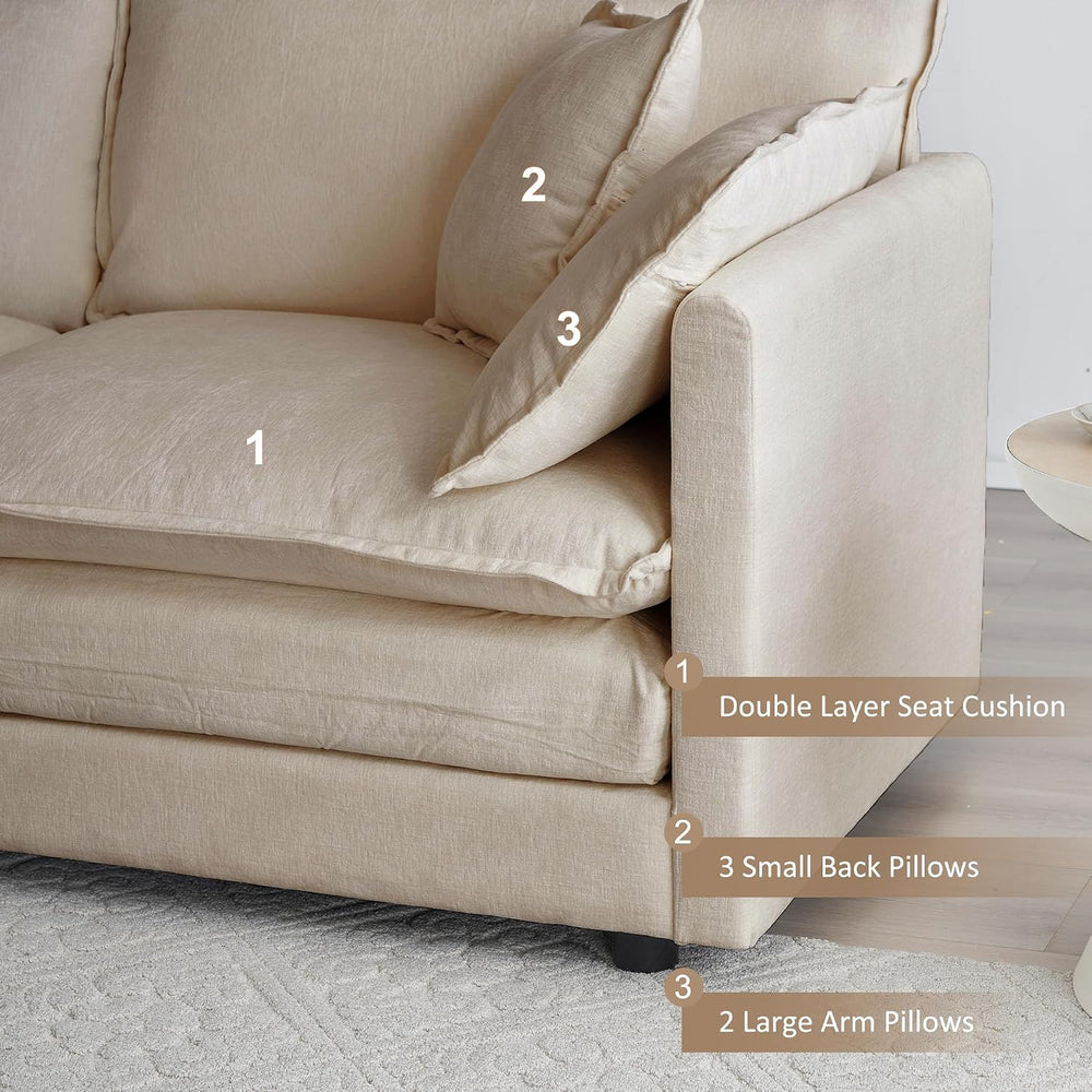 Cloud Loveseat Sofa Couch & Chair Set for Living Room
