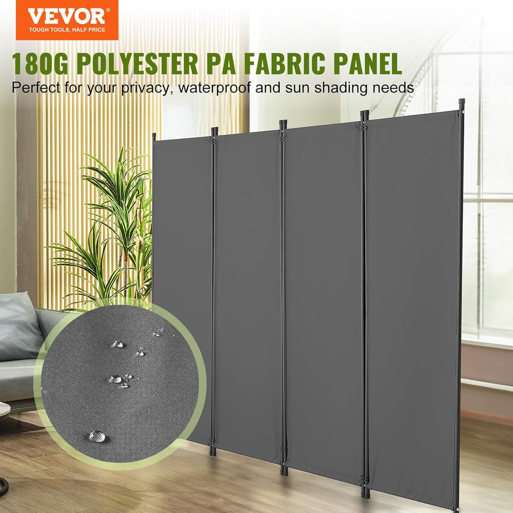 VEVOR 4 Panel Room Divider 89.8 x 67.9 in Folding Privacy Screen Partition