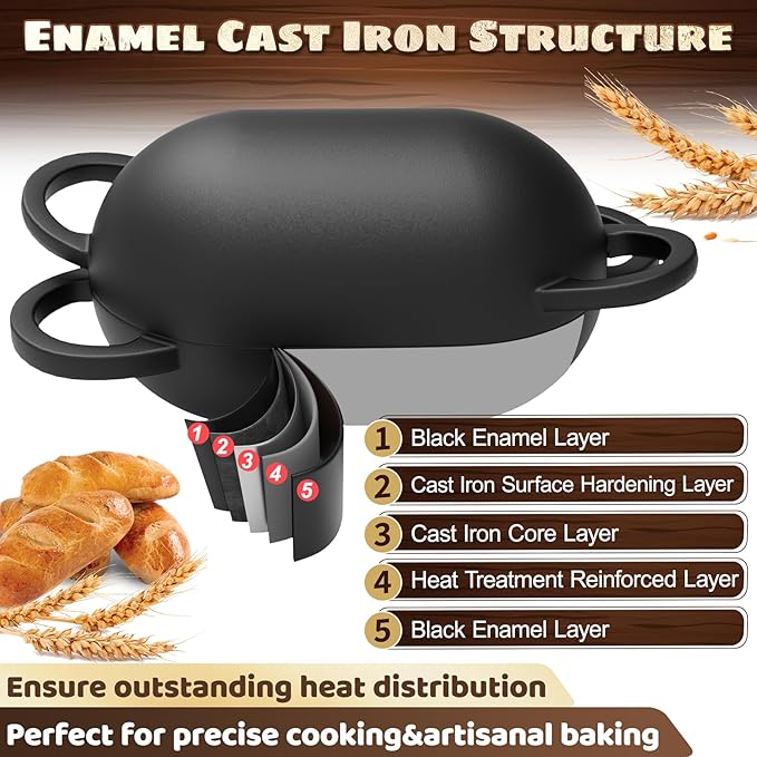Enameled Cast Iron Oval Bread Oven