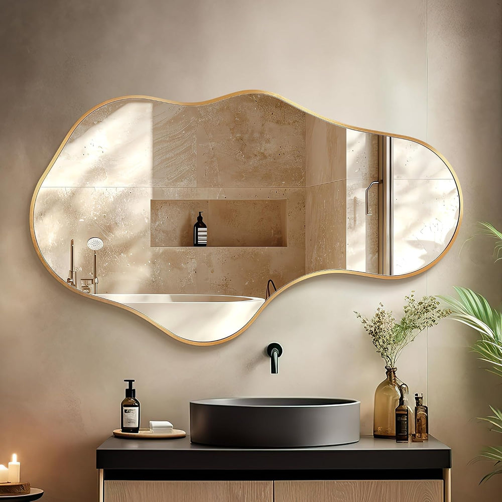 Bathroom Mirror for Over Sink-Gold Room Decor Wall Mirror 22"x 36"