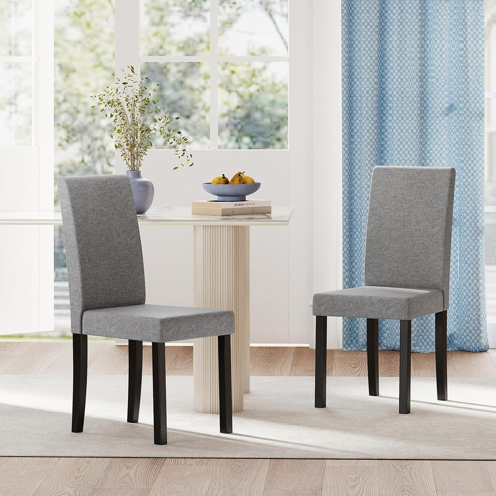 Giantex Upholstered Dining Chair Set of 2, Mid Century Modern Fabric Kitchen ...