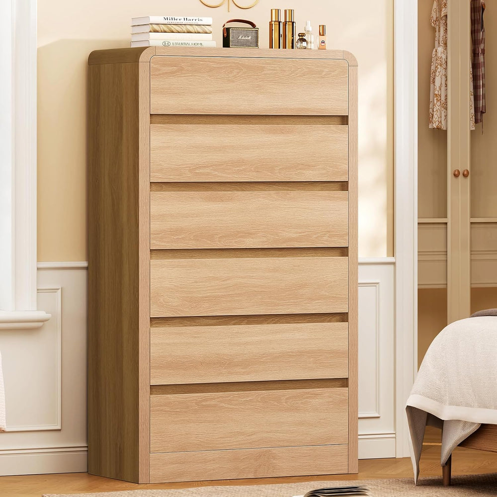 TEENFON Tall Dresser for Bedroom with 6 Drawers, 49.2" Tall Dressers &am...