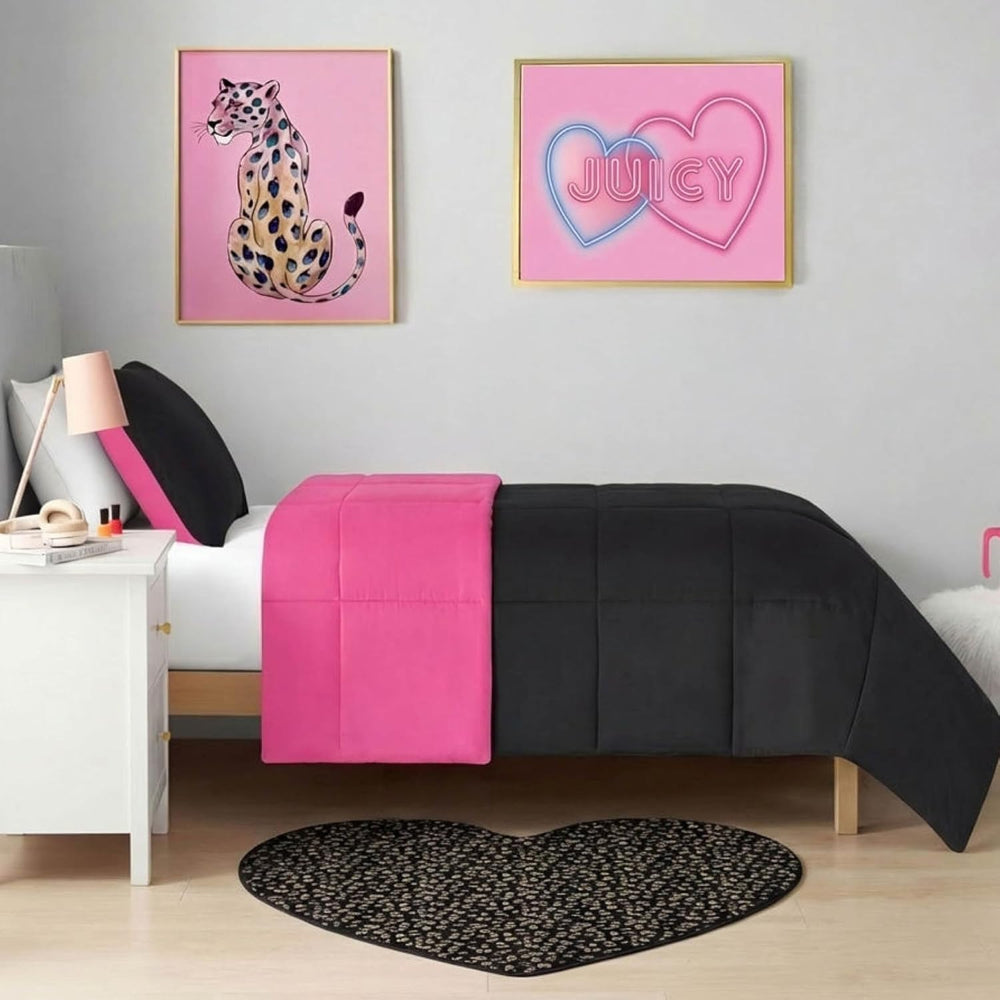 Juicy Couture Metallic Leopard Foil Print Shaped Heart Rug, Padded with Non-S...