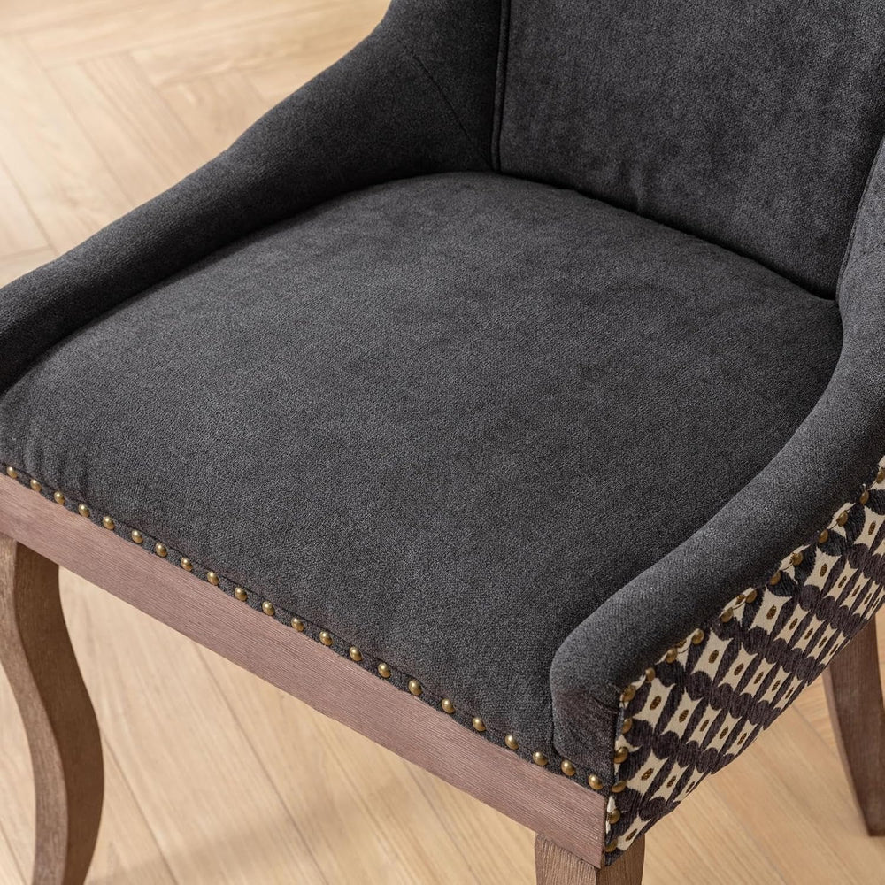 Ball & Cast Mid-Century Upholstered Dining Chairs Set of 2, Thickened Fab...