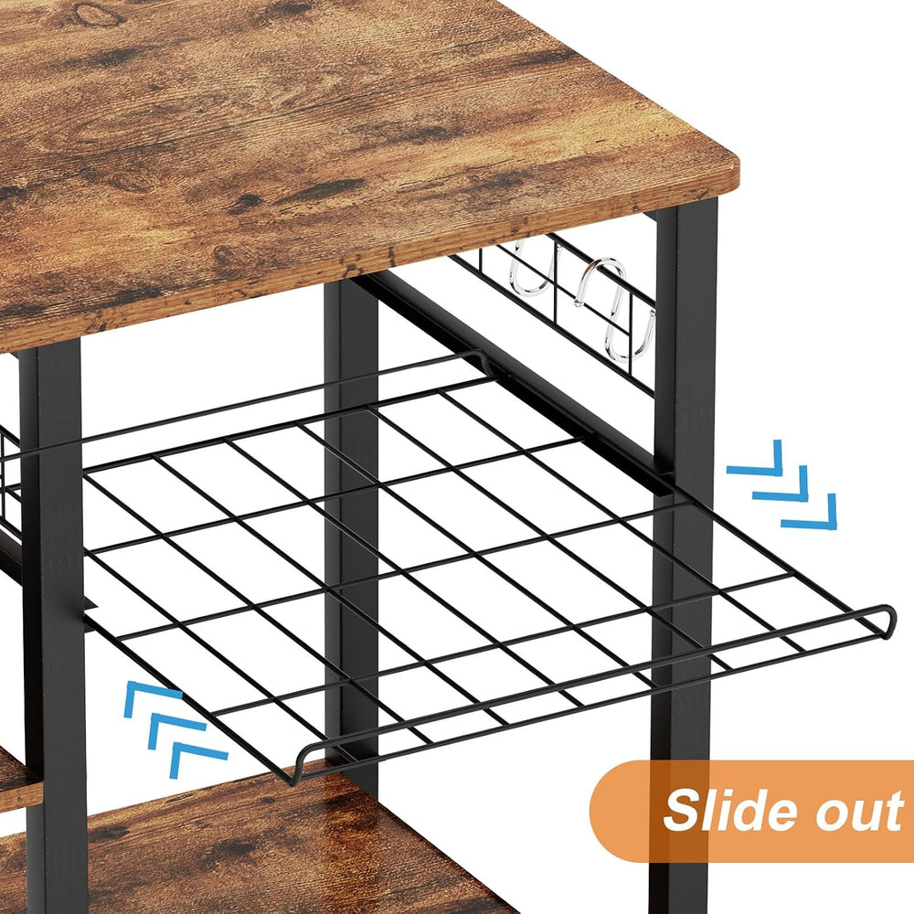 soges 3-Tier Kitchen Baker's Rack, Compact Microwave Stand, Rustic Brown ...