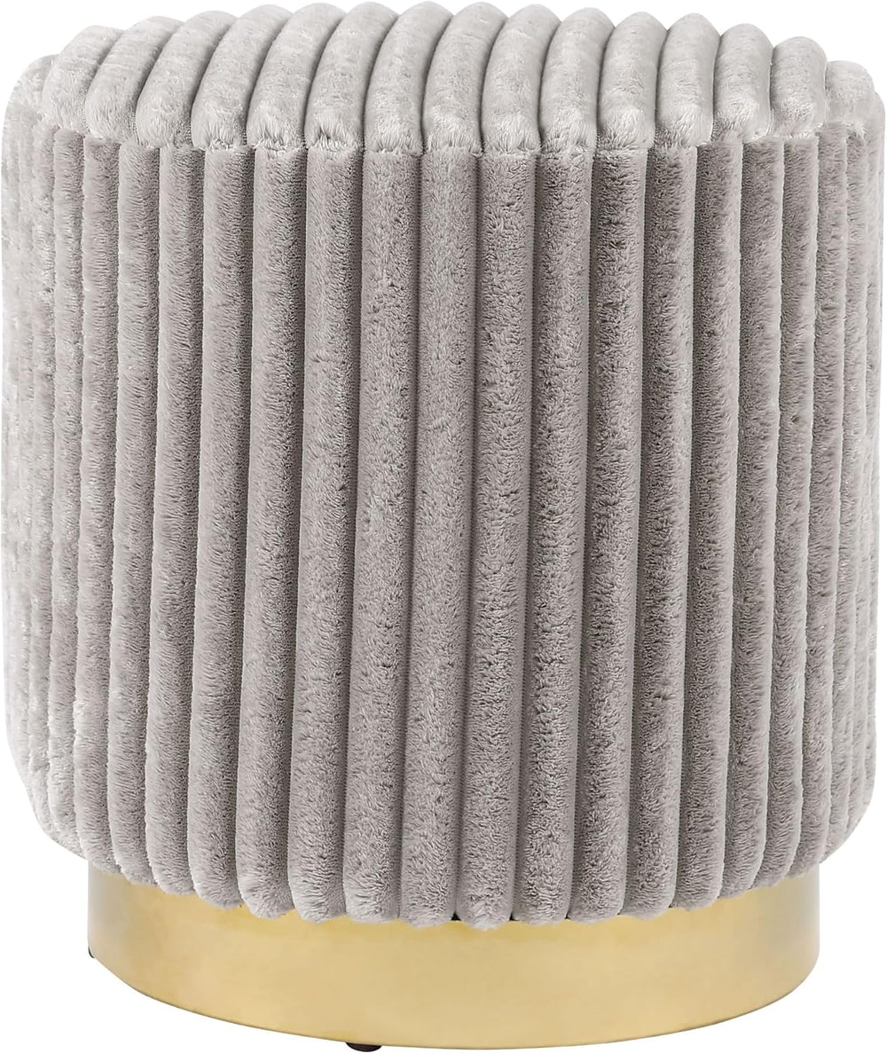 Furniture of America Vail Modern 17-inch Upholstered Ottoman with Channel Tuf...