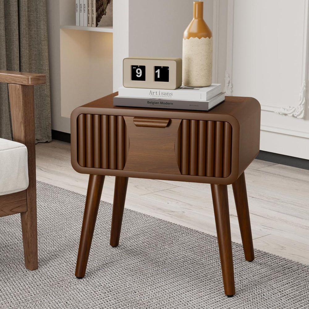 COSIEST Mid Century Modern Nightstand, MCM Vintage Bedside Table with Storage...
