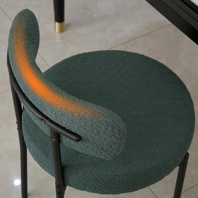 DYHOME Boucle Dining Chairs Set of 4, Upholstered Kitchen Dining Room Chairs,...