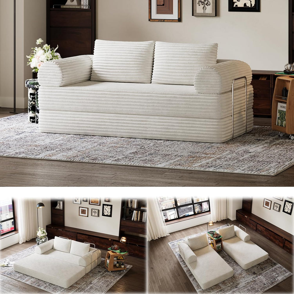 Novilla 75" Convertible Futon Sofa Bed, Boneless Couch with Smarts Coil®...
