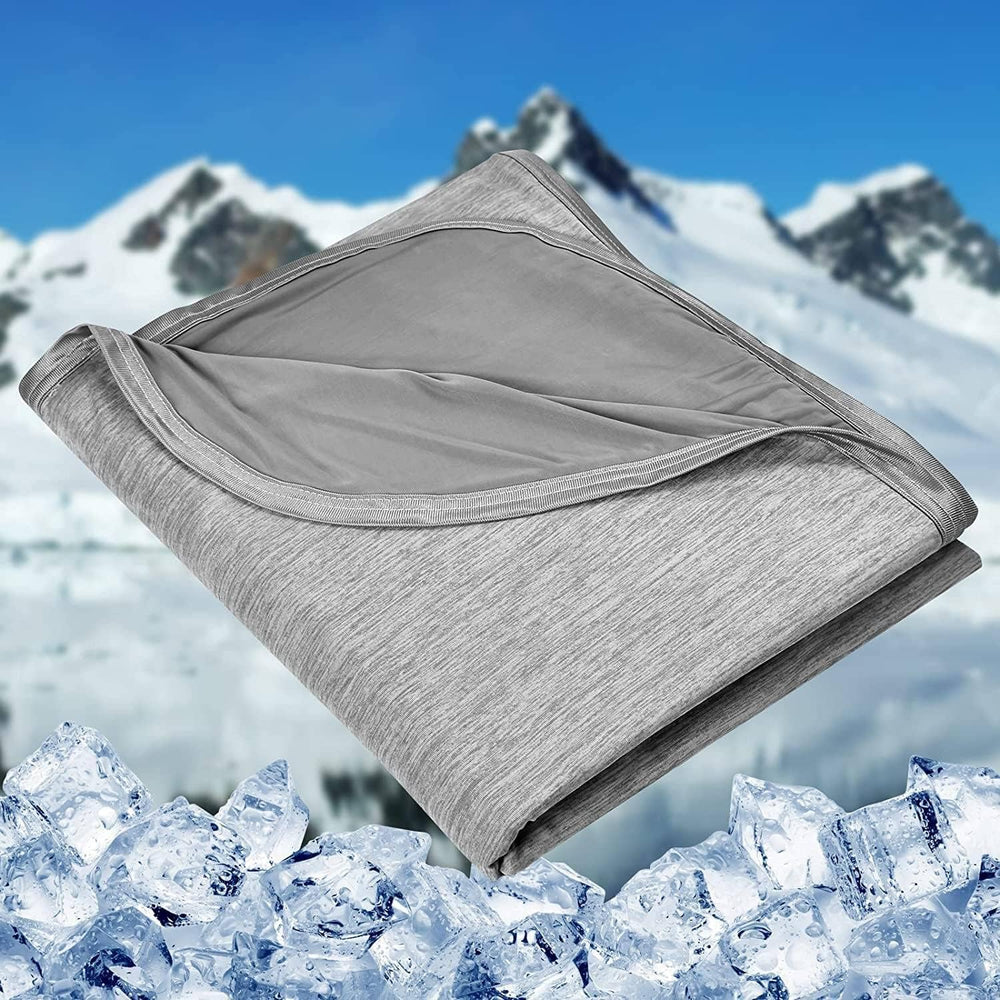 HOMFINE Cooling Blanket for Hot Sleepers Queen Size, Grey 90"x90"