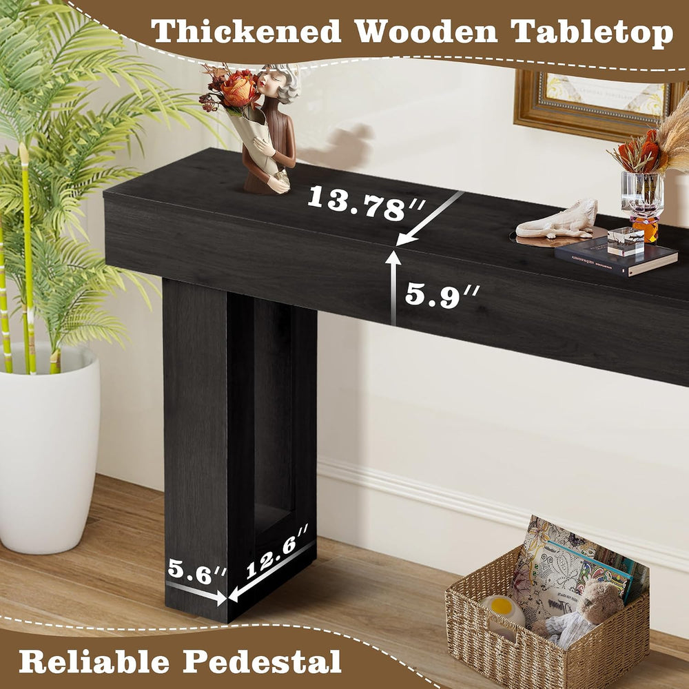 TITIMO 63 Inch Long Console Table, Farmhouse Wooden Sofa Table Behind Couch |...
