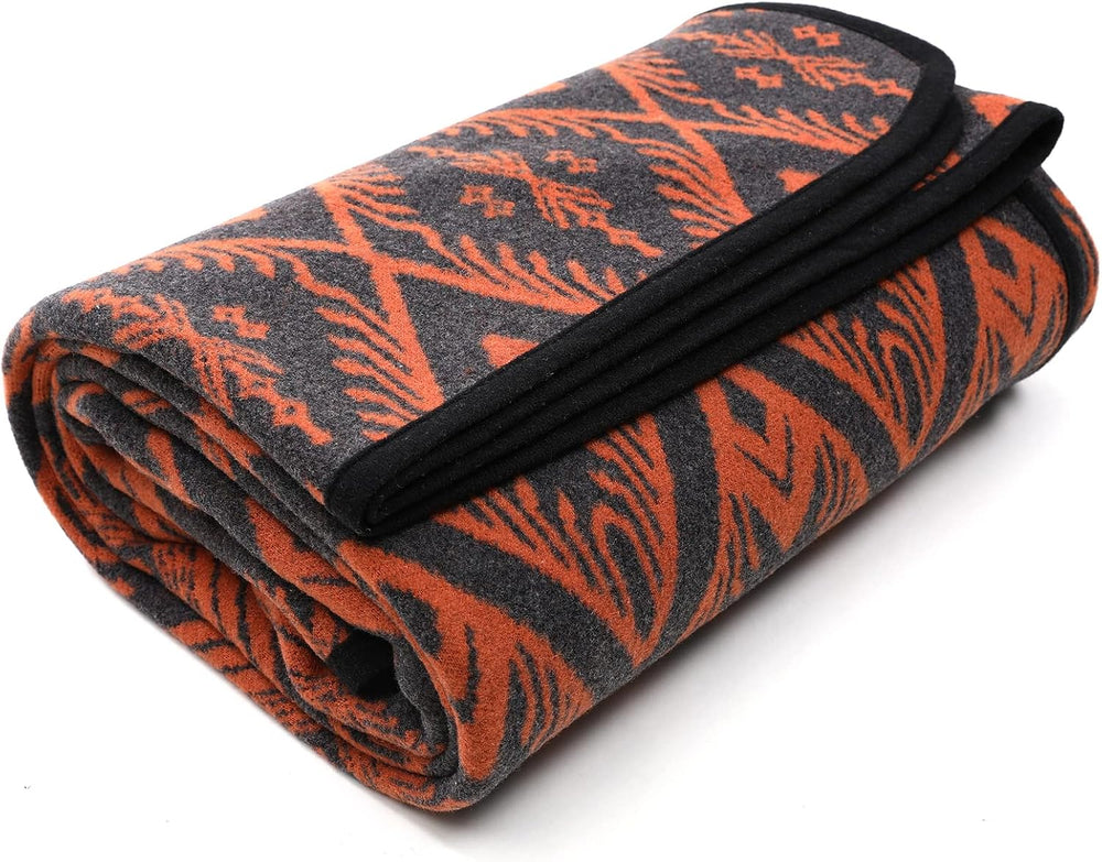 PuTian Merino Wool Blanket, Throw for Camping, 87" x 63", Bohemia O...