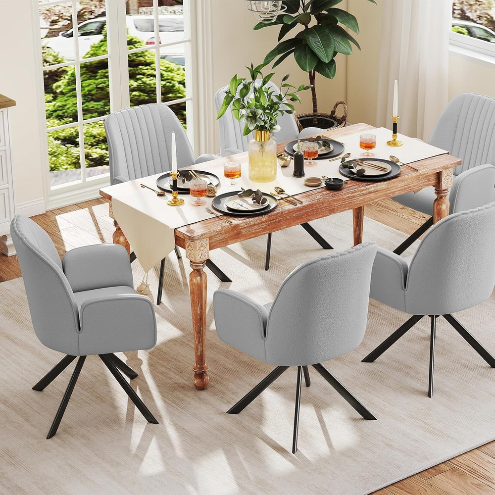Furniliving 360° Swivel Dining Chairs Set of 2, Modern Upholstered Dining Roo...