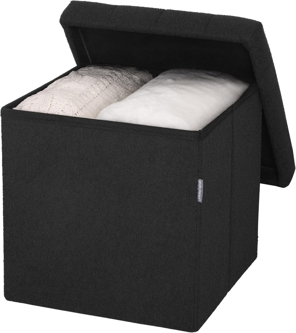 Seville Classics Cushioned Fabric Ottoman Hidden Storage Chest Footrest Chair...