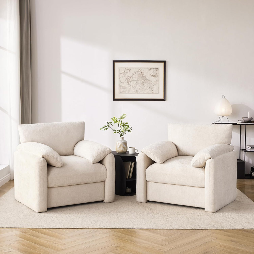 Howjoe Chenille Oversized Armchair, 38.6" Wide Accent Chairs for Living ...