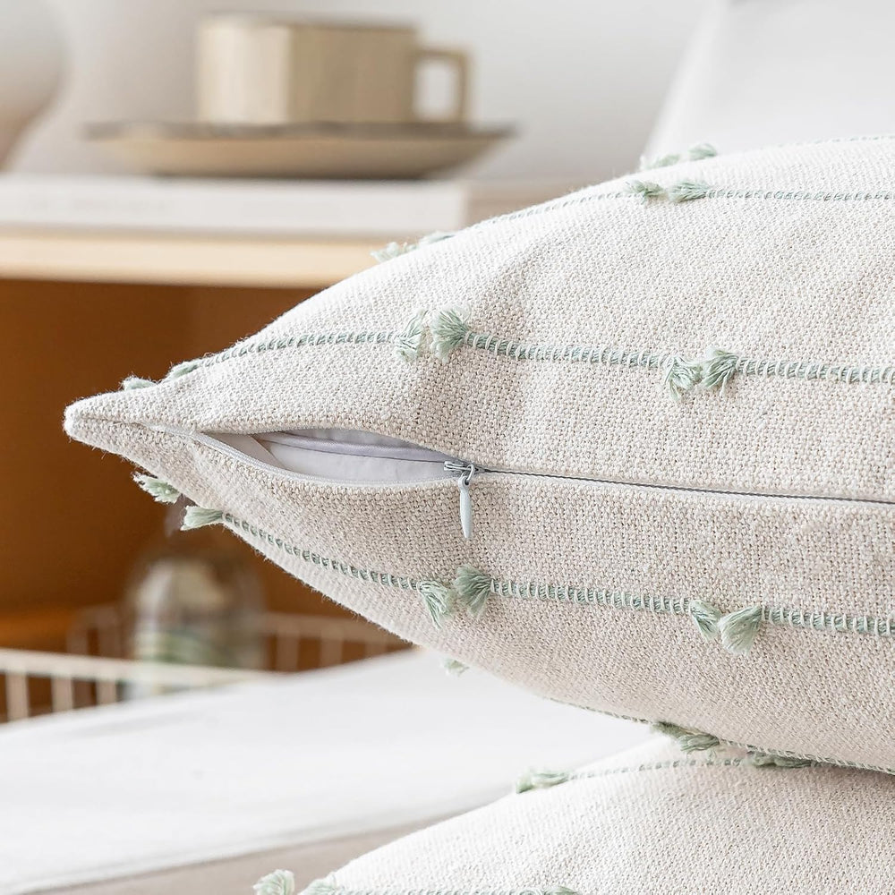 YEENAASY Boho Throw Pillow Covers 26x26 Set of 2 Farmhouse Pillow Cases