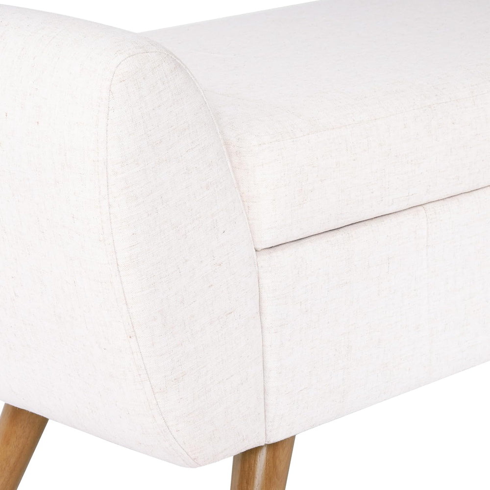 HomePop Modern Storage Bench with Wood Legs |Homepop Home Décor|Bench with St...