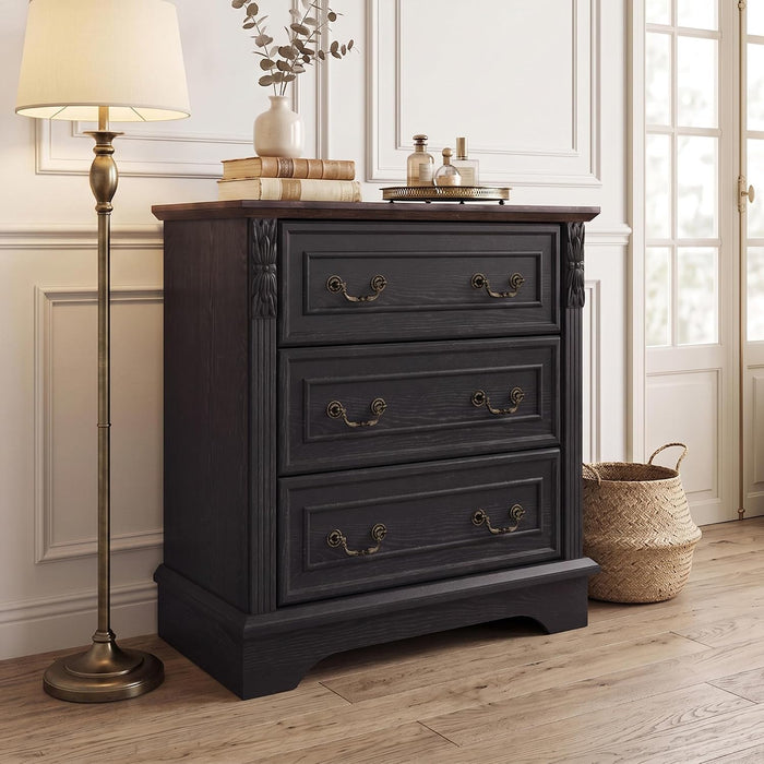 BLANKSPACE Farmhouse Dresser with 3 Drawers, Chest of Drawers for Bedroom