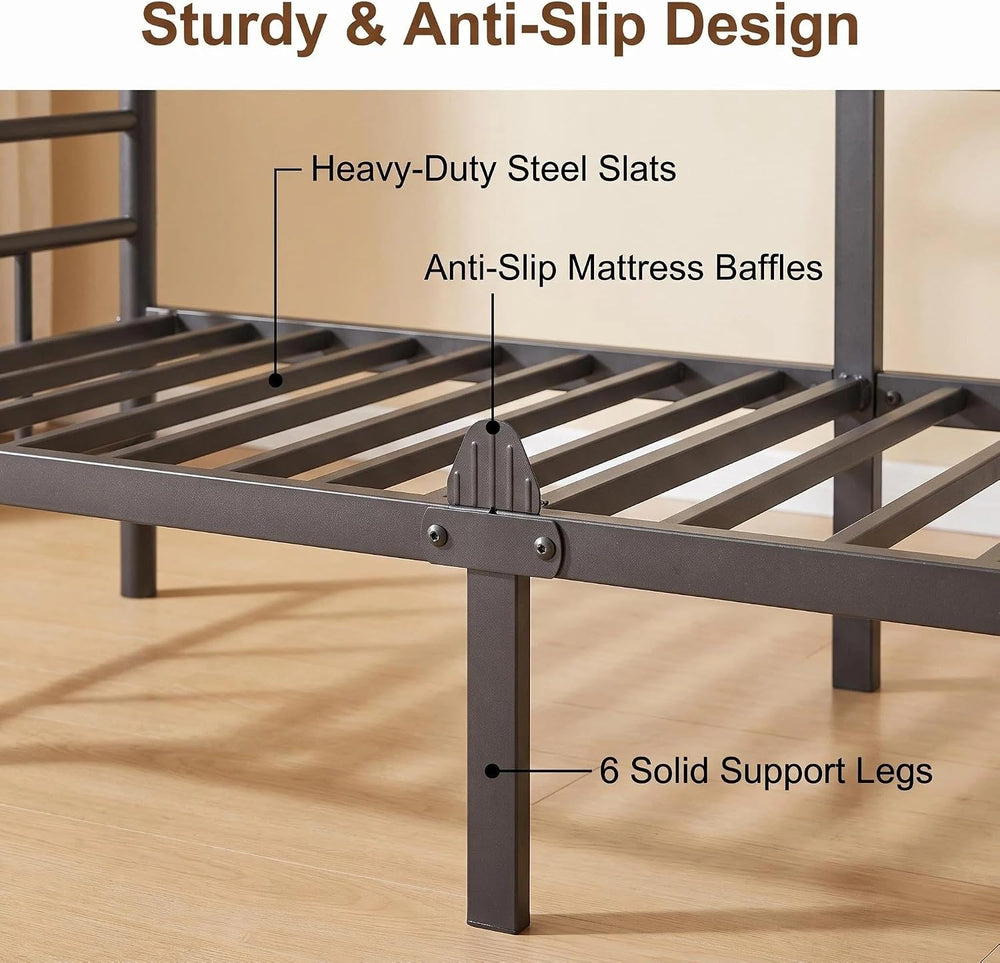 Metal Modern Twin Daybed Frame with Non‑Slip Retainer Clips