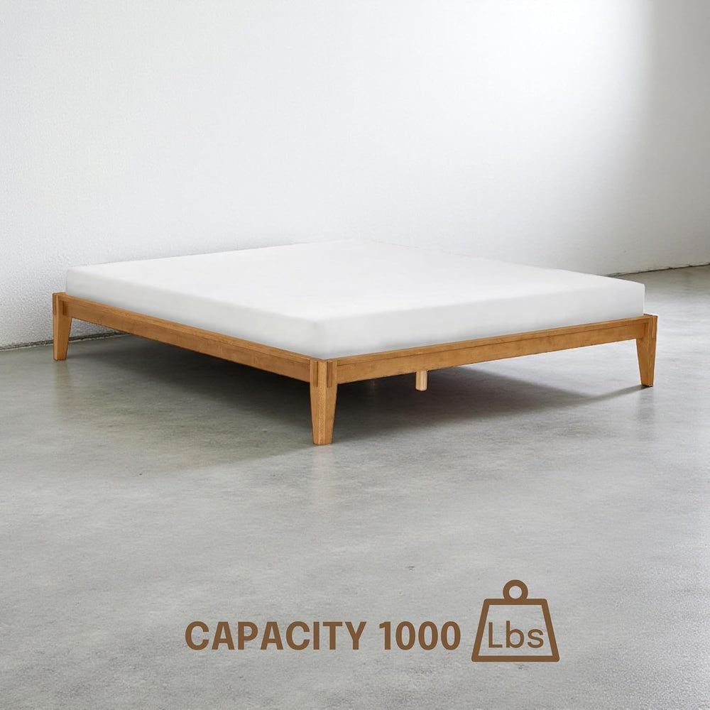 Sapa Solid Wood Platform Bed Frame – Minimalist, Japanese Joinery, No Box Spr...