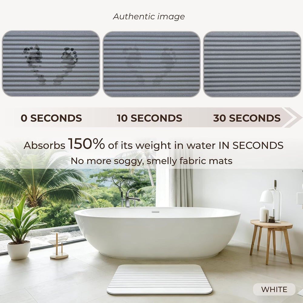 Stone Bath Mat Diatomaceous Earth Shower Mat Non-Slip Ultra Absorbent Durable...