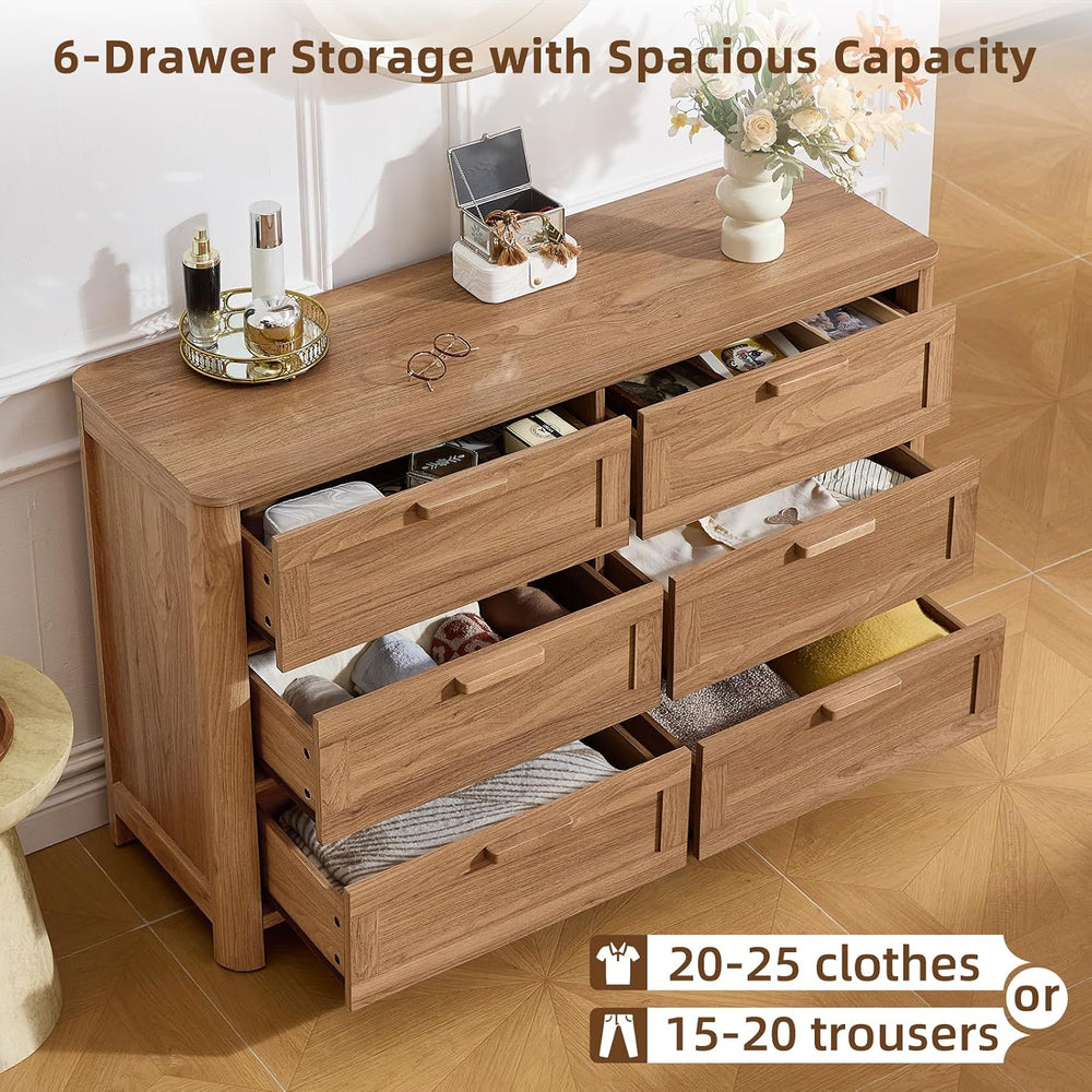 Joaxswe Farmhouse Dresser and Nightstand Sets 3 Piece, Brown