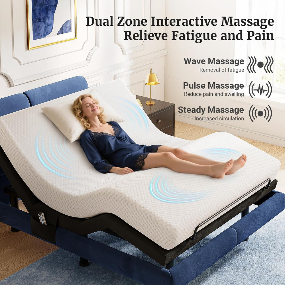 Tami Tami T600 Adjustable Bed Frame Split King Size with Remote & Massage...