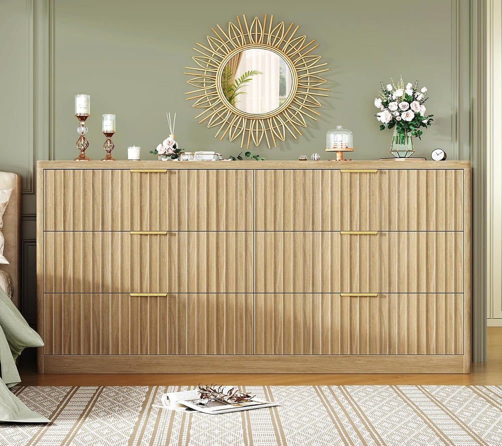 TEENFON 56.3'' Dresser for Bedroom with 6 Drawers, Dressers & Che...